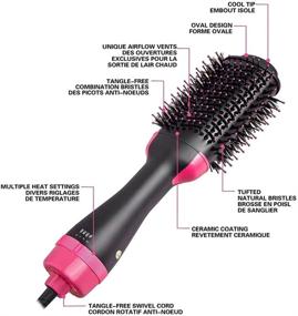 img 3 attached to Revolutionary One-Step Hair Dryer & Volumizer Styler: Salon-Quality Hot Air Paddle Brush with Negative Ion Generator for Effortless Hair Straightening, Curling, and Volume Boosting