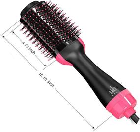 img 1 attached to Revolutionary One-Step Hair Dryer & Volumizer Styler: Salon-Quality Hot Air Paddle Brush with Negative Ion Generator for Effortless Hair Straightening, Curling, and Volume Boosting