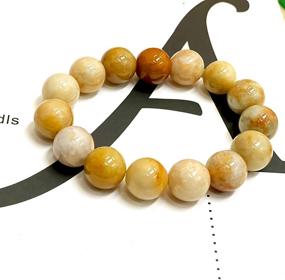 img 3 attached to NW 1776 Natural Authentic Jade Beaded 💎 Elastic Bracelet for Good Fortune, Courage, Luck, and Wealth