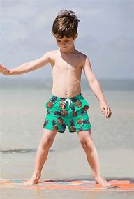 img 2 attached to 🩳 RAISEVERN Boys Swim Trunks 5-14T Funny Beach Board Shorts for Kids with Elastic Waist and Pockets - Optimized Boy Swimsuit