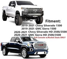 img 3 attached to JOJOMARK Органайзер для центральной консоли, подходит для GMC Sierra/Chevy Silverado 1500 2019-2021 года аксессуары Chevy Silverado/GMC Sierra 2500 HD/3500 HD 2020-2021 года - только для моделей с полной центральной консолью (красный).