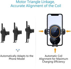 img 3 attached to 📲 WALOTAR Wireless Car Charger Mount: Electric Auto-Clamping 10W Qi Fast Charging Air Vent Cell Phone Holder for iPhone 12 Pro Max/11 Pro Max/XS/XR/X/8, Samsung S20/S10/S9/S8, Note 10