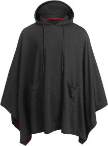 img 2 attached to 👘 COOFANDY Unisex Fashion Hooded Poncho Cape Cloak Coat with Pocket – Stylish Hoodie Pullover for Casual Comfort