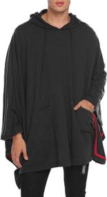 img 3 attached to 👘 COOFANDY Unisex Fashion Hooded Poncho Cape Cloak Coat with Pocket – Stylish Hoodie Pullover for Casual Comfort