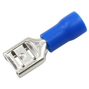 img 3 attached to Pack of 100 Baomain Blue Vinyl Insulated Spade Wire Connector Electrical Crimp Terminals - 16-14 AWG 6.3mm Female Quick Disconnects