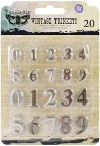 img 1 attached to Vintage Metal Trinkets: Prima 🔢 Marketing Sunrise Sunset Mechanicals-Mini Numbers, 20/Pack