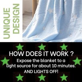 img 1 attached to 🌟 Jinchan Star Blanket Blue Throw: Glow in The Dark, Flannel Fleece, 50x60 Inch - Perfect Winter Gift for Baby, Kids, and All Seasons!