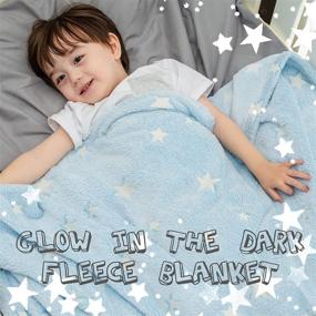 img 2 attached to 🌟 Jinchan Star Blanket Blue Throw: Glow in The Dark, Flannel Fleece, 50x60 Inch - Perfect Winter Gift for Baby, Kids, and All Seasons!