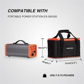 img 3 attached to Premium Power Station Bag - ES-300/500 Compatible, Waterproof & Insulated, Perfect for Outdoor Camping & Travel- Black (Bag Only)