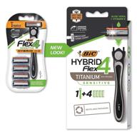 bic flex 4 sensitive hybrid men's razor - 4-blade disposable, 1 handle with 4 cartridges, offering an exceptionally smooth shave logo