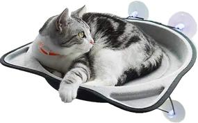 img 4 attached to 🐱 Premium Cat Window Perch: Sturdy Window Mounted Cat Bed with 4 Heavy Duty Suction Cups, Holds up to 33 lbs