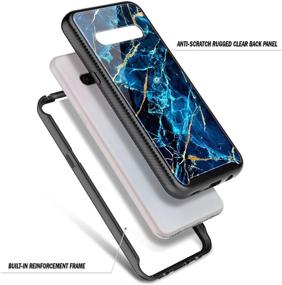 img 1 attached to 📱 Premium E-Began Case Compatible for LG V60 ThinQ | Built-in Screen Protector | Full-Body Shockproof | Rugged Bumper Cover with Impact Resist | Durable Phone Case | Marble Design Sapphire