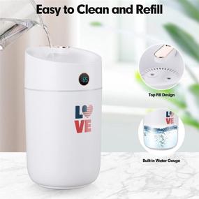 img 3 attached to 🌬️ Premium BENBOAR 3L Cool Mist Humidifier with Double Spray – Run Time up to 60 Hours, LED Display and Auto Shut-Off – Whisper Quiet Operation and 7-Color Night Light