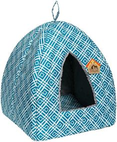 img 4 attached to 🐱 Hollypet 2-in-1 Self-Warming Comfortable Triangle Cat Bed Tent House - Foldable Design for Enhanced Comfort