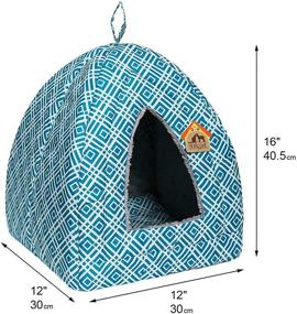 img 3 attached to 🐱 Hollypet 2-in-1 Self-Warming Comfortable Triangle Cat Bed Tent House - Foldable Design for Enhanced Comfort