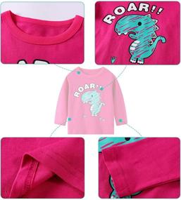 img 2 attached to 🌸 Trendy 3-Pack Girls' Long-Sleeve T Shirts: Flower Unicorn Stripe Tees Set for 1-7T