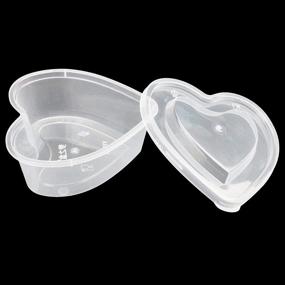 img 2 attached to 💖 36-Pack Heart Shaped Slime Storage Containers - 5 oz Transparent Plastic Boxes with Lids by Goodma