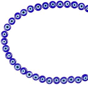img 4 attached to 💙 NBEADS 10mm Lampwork Evil Eye Beads: Stunning Turkish Blue Glass Spacer Beads for DIY Crafts, Bracelets & Jewelry Making - Handmade, Flat Round Shape, About 38pcs