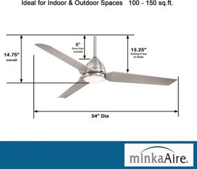 img 2 attached to 💨 Minka-Aire F753L-BNW Protruding Mount Ceiling Fan with 3 Silver Blades & 17 Watts Light in Brushed Nickel Finish