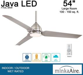 img 1 attached to 💨 Minka-Aire F753L-BNW Protruding Mount Ceiling Fan with 3 Silver Blades & 17 Watts Light in Brushed Nickel Finish