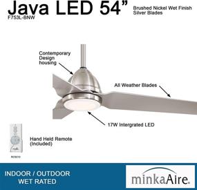 img 3 attached to 💨 Minka-Aire F753L-BNW Protruding Mount Ceiling Fan with 3 Silver Blades & 17 Watts Light in Brushed Nickel Finish