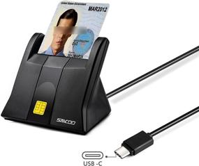 img 4 attached to 🔒 Saicoo DOD Военнослужащий USB C считыватель смарт-карт для Win, Mac OS X - CAC Cчитыватель карт доступа Common Access (вертикальная версия)
