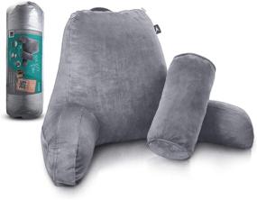 img 4 attached to 🛏️ Большая подушка ATX Snuzzy Pillow Extra Large - Подушка для чтения в постели с подлокотниками - Опора для сидения в постели - Для взрослых и детей - 31" высотой