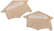 набор карточек kate aspen для советов к выпуску: карточки в форме шапки для выпускников (набор из 50 штук) - одного размера, из крафт-бумаги логотип
