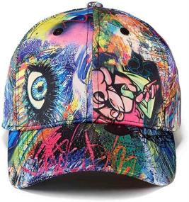 img 3 attached to 🧢 Quanhaigou Graffiti Printed Baseball Cap - Cool Adjustable Unisex Snapback Hip Hop Hats for Summer