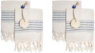 🧺 premium quality natural linen tea towel set - eco-friendly & hand loomed dishcloths - cream kitchen hand towel set логотип