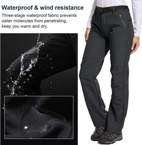 img 3 attached to Women's Waterproof Hiking Ski Snow Fish Fleece Lined Insulated Outdoor Golf Travel Pants by Jessie Kidden