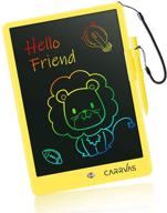 lcd writing tablet carrvas 10 inch colorful drawing pad for kids erasable reusable electronic doodle board educational learning toy gifts for 3 4 5 6 7 years old toddler boys girls home school(yellow) logo