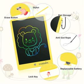 img 2 attached to LCD Writing Tablet CARRVAS 10 Inch Colorful Drawing Pad For Kids Erasable Reusable Electronic Doodle Board Educational Learning Toy Gifts For 3 4 5 6 7 Years Old Toddler Boys Girls Home School(Yellow)
