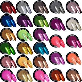 img 3 attached to 💅 Dazzle Your Nails with Duufin 28 Colors Chrome Nail Powder - Achieve Stunning Mirror Effects - Includes 28 Pcs Eyeshadow Sticks!