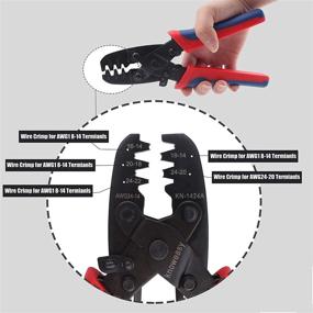 img 3 attached to 🔧 Molex Crimping Tool: Knoweasy Open Barrel Terminal Crimper for Molex, Delphi, AMP, Tyco, Harley, PC, Computer, Automotive 24-14 AWG