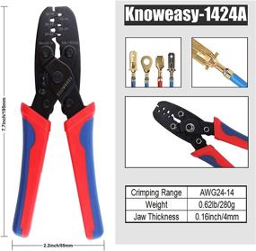 img 2 attached to 🔧 Molex Crimping Tool: Knoweasy Open Barrel Terminal Crimper for Molex, Delphi, AMP, Tyco, Harley, PC, Computer, Automotive 24-14 AWG