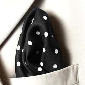 img 3 attached to 🎩 Classic Black Silk Polka-Dot Pocket Square: Timeless Elegance and Unparalleled Style