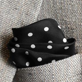 img 1 attached to 🎩 Classic Black Silk Polka-Dot Pocket Square: Timeless Elegance and Unparalleled Style