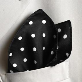 img 2 attached to 🎩 Classic Black Silk Polka-Dot Pocket Square: Timeless Elegance and Unparalleled Style