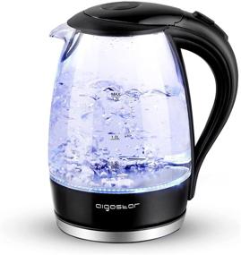 img 4 attached to ☕ Aigostar Glass Electric Tea Kettle: Efficient 1.7L Hot Water Boiler in Sleek Black Design