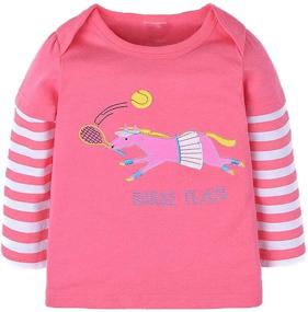 img 4 attached to Cartoon Cotton Clothes Toddler T Shirt Girls' Clothing