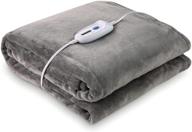 🔥 cozy electric large heated blanket twin size: 62"x 84" with 4 heating levels & 10-hour auto-off – overheating protection, soft flannel warming blanket throw for home use logo