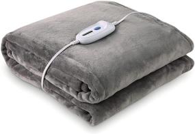 img 4 attached to 🔥 Cozy Electric Large Heated Blanket Twin Size: 62"x 84" with 4 Heating Levels & 10-Hour Auto-Off – Overheating Protection, Soft Flannel Warming Blanket Throw for Home Use