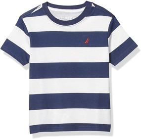 img 1 attached to 👕 Nautica Carmine Striped Sleeve T-Shirt - Boys' Clothing