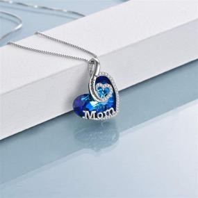 img 2 attached to ❤️ TOUPOP Sterling Silver "I Love You Mom" Pendant Necklace with Crystal Heart - Perfect Jewelry Gift for Women, Mothers, Friends - Birthday & Christmas Presents