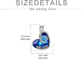 img 1 attached to ❤️ TOUPOP Sterling Silver "I Love You Mom" Pendant Necklace with Crystal Heart - Perfect Jewelry Gift for Women, Mothers, Friends - Birthday & Christmas Presents