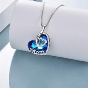 img 3 attached to ❤️ TOUPOP Sterling Silver "I Love You Mom" Pendant Necklace with Crystal Heart - Perfect Jewelry Gift for Women, Mothers, Friends - Birthday & Christmas Presents