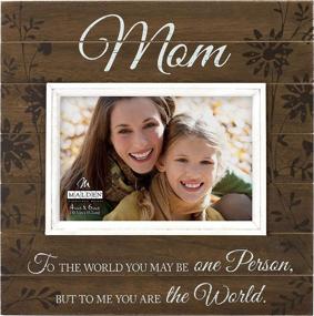 img 4 attached to Walnut Distressed Picture Frame - Malden International Designs Sun Washed Words - Ideal for 4x6 Photos - Perfect Gift for Mom