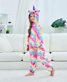 img 1 attached to 🦄 Rainbow Unicorn Onesie Pajama Costume