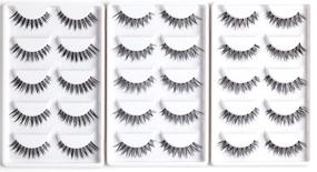 img 2 attached to 👁️ AJOY 3 Styles 15 Pairs Demi Wispies False Eyelashes Multipack for Natural Looks, Invisible Band Strip Lashes, Tapered Criss-Cross and Corner Wing Professional Lashes Set, R-15P